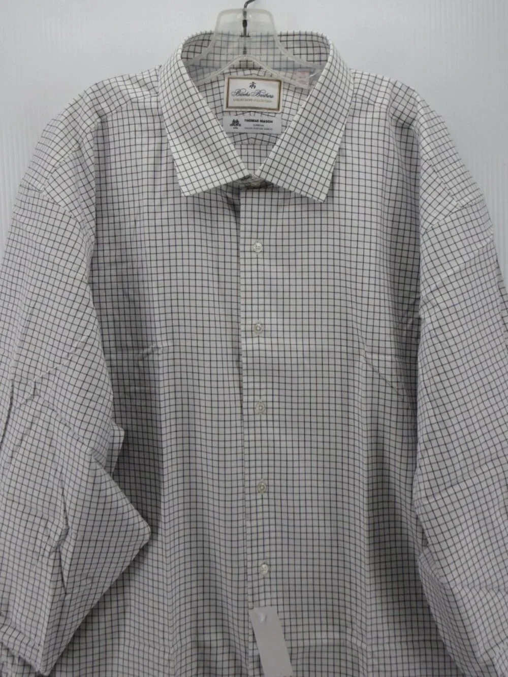 Brooks Brothers Shirt 20 Thomas Mason Madison Luxury Tattersall NEW